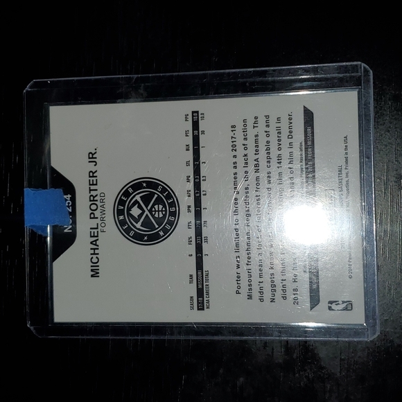 2018 Hoops basketball Michael Porter Jr RC card number 254 yellow - Picture 2 of 2